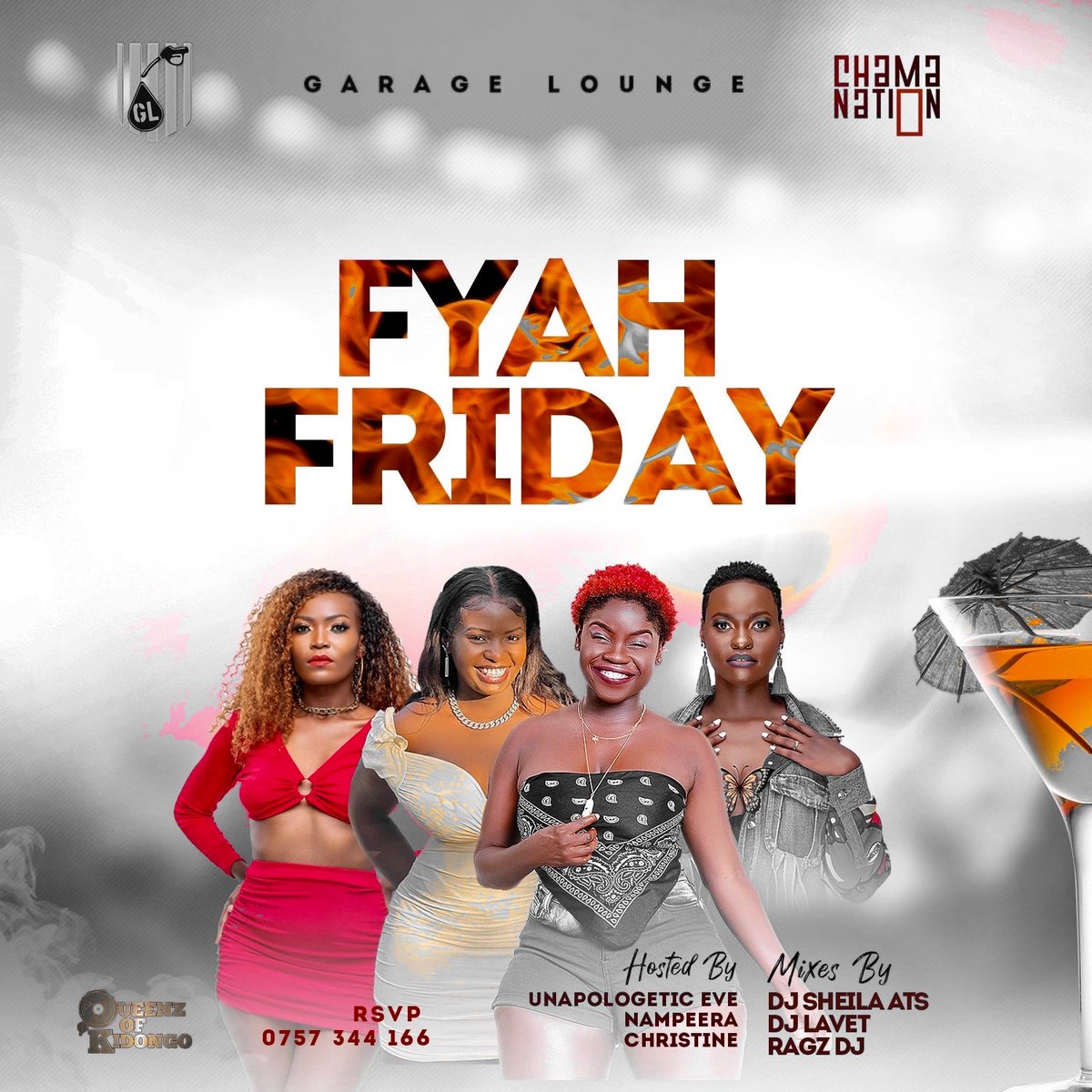 Tonight am gonna dance... mpulila njagala zzina mu 🥳💃🤪🎧🎶.. #Fyah_Fridays @GarageLoungeUg with the lovely @Djlavet @unapologeticeve @nampeera_  @MamaKidongo @ragzdjug1 #chamanation