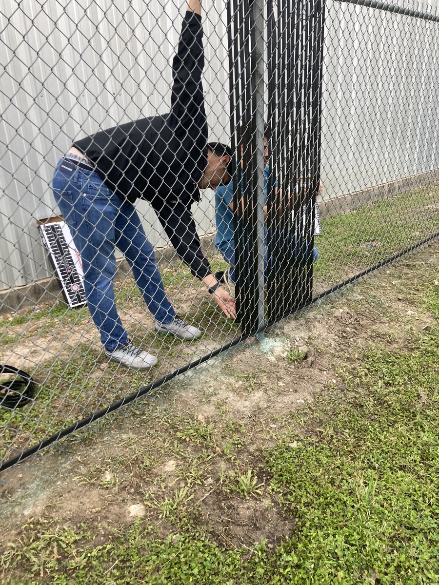 BobKaufmanTX's tweet photo. .@LCRA colleagues install fence slats at city facilities in the town of Cuero. Giving back in area communities is core to the @LCRA mission.  #LCRAstepsforward. https://t.co/ZGqTpF7aoU
