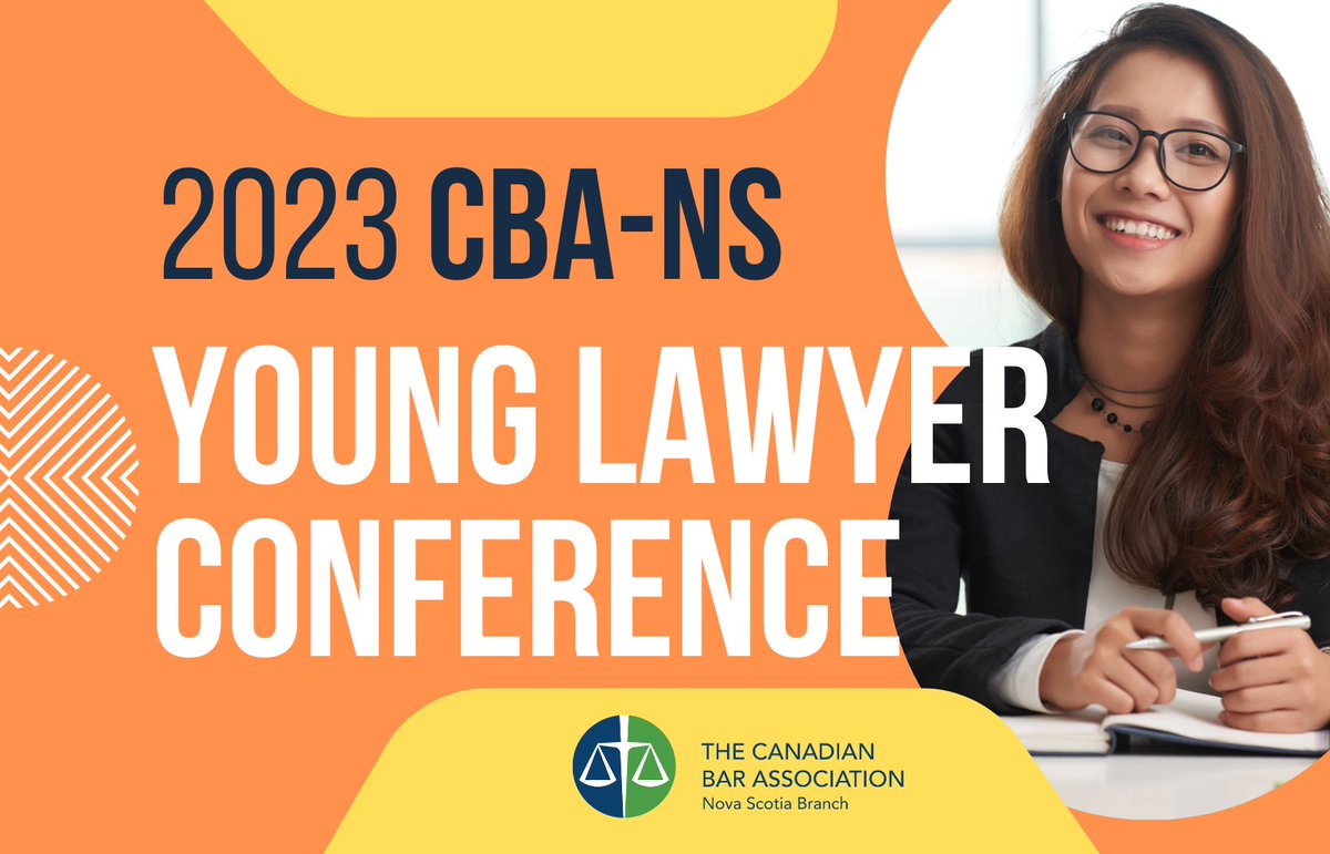 The inaugural CBA-NS Young Lawyer Conference is fast approaching on May 25, 2023! Check out the lineup: tinyurl.com/CBAYoungLawyer