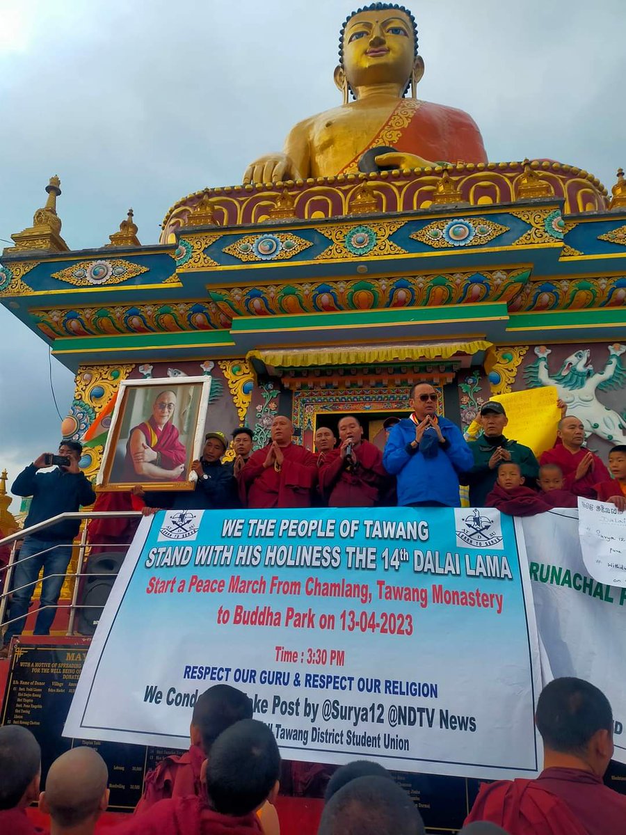 Palsang77's tweet photo. The people of Tawang stand with His Holiness The 14th Dalai Lama.
Thank you Tawang.
#westandwithdalailama
#tdalailama
#tawang. https://t.co/H0shzOfBtp