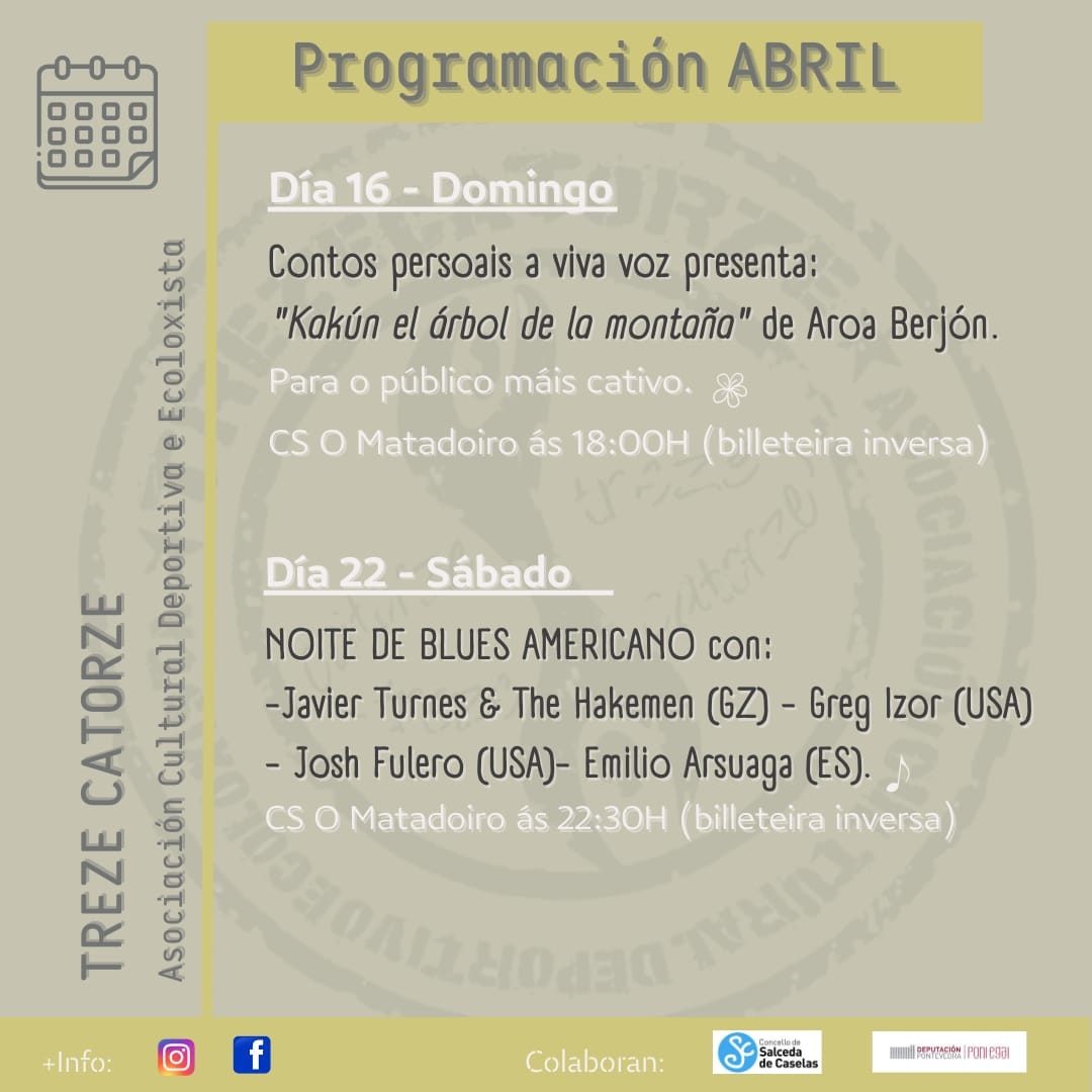 O domingo temos a primeira actividade da nosa programación de abril. ¡ Planazo para xs pequenxs da casa! 👨🏼👧🏾📖