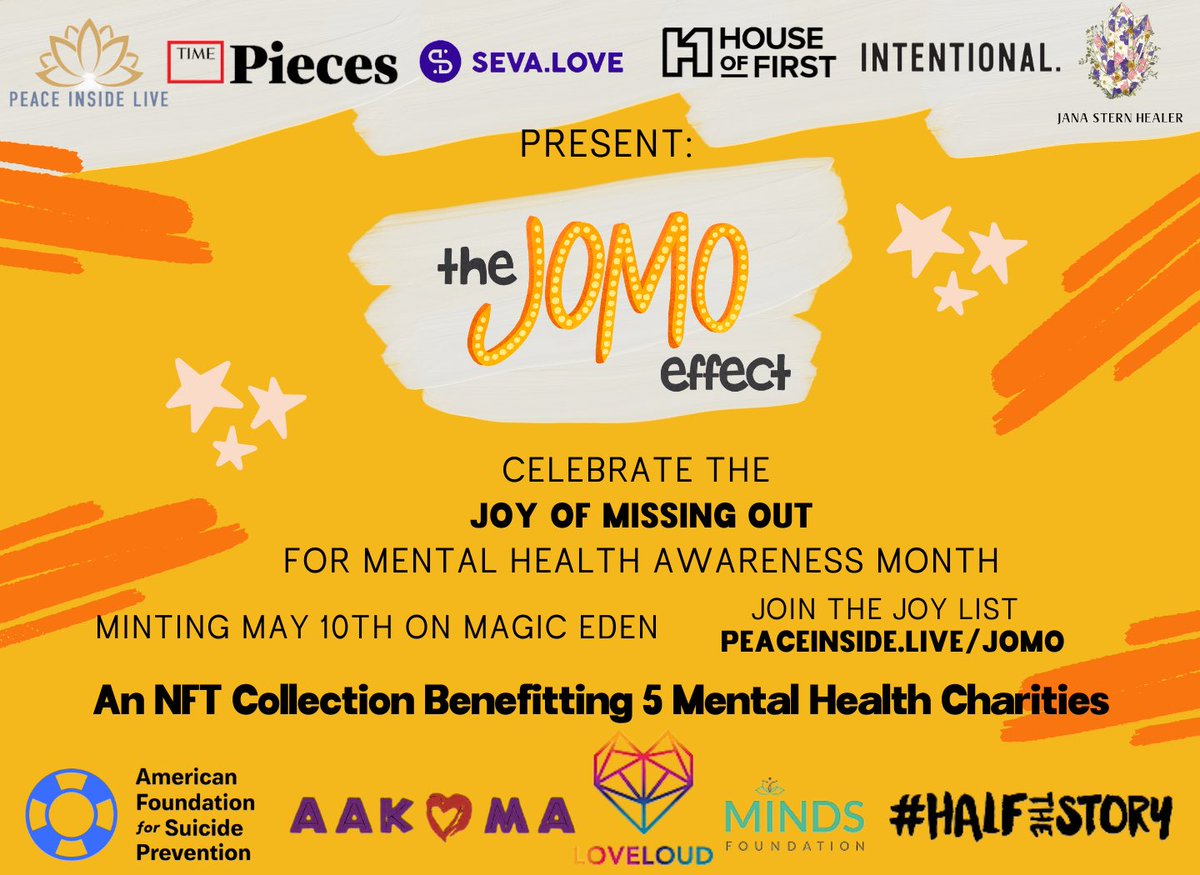peaceinsidelive's tweet image. Wen allowlist? 👀

We’ve got a one-of-a-kind drop… are you ready?

We’ve teamed up with 40 artists and 5 charities to bring to you, the JOMO Effect - a charity NFT project minting May 10th.

Enter here: bit.ly/jomo-joylist