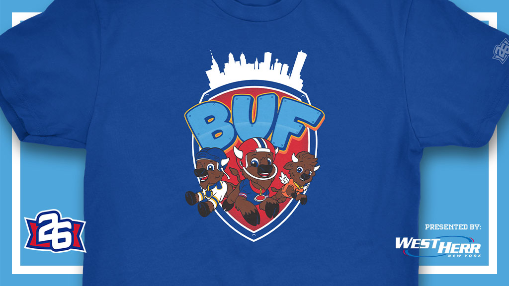 26shirts's tweet photo. GONE after tomorrow! Order "BUF Patrol" now and do good for Owen Cocuzza! Come Monday, we’ll be on to a new design and a new beneficiary. Presented by @WestHerr: https://t.co/T9Y6MAtb6k #BillsMafia #GoBills https://t.co/stBOx5Ojl5