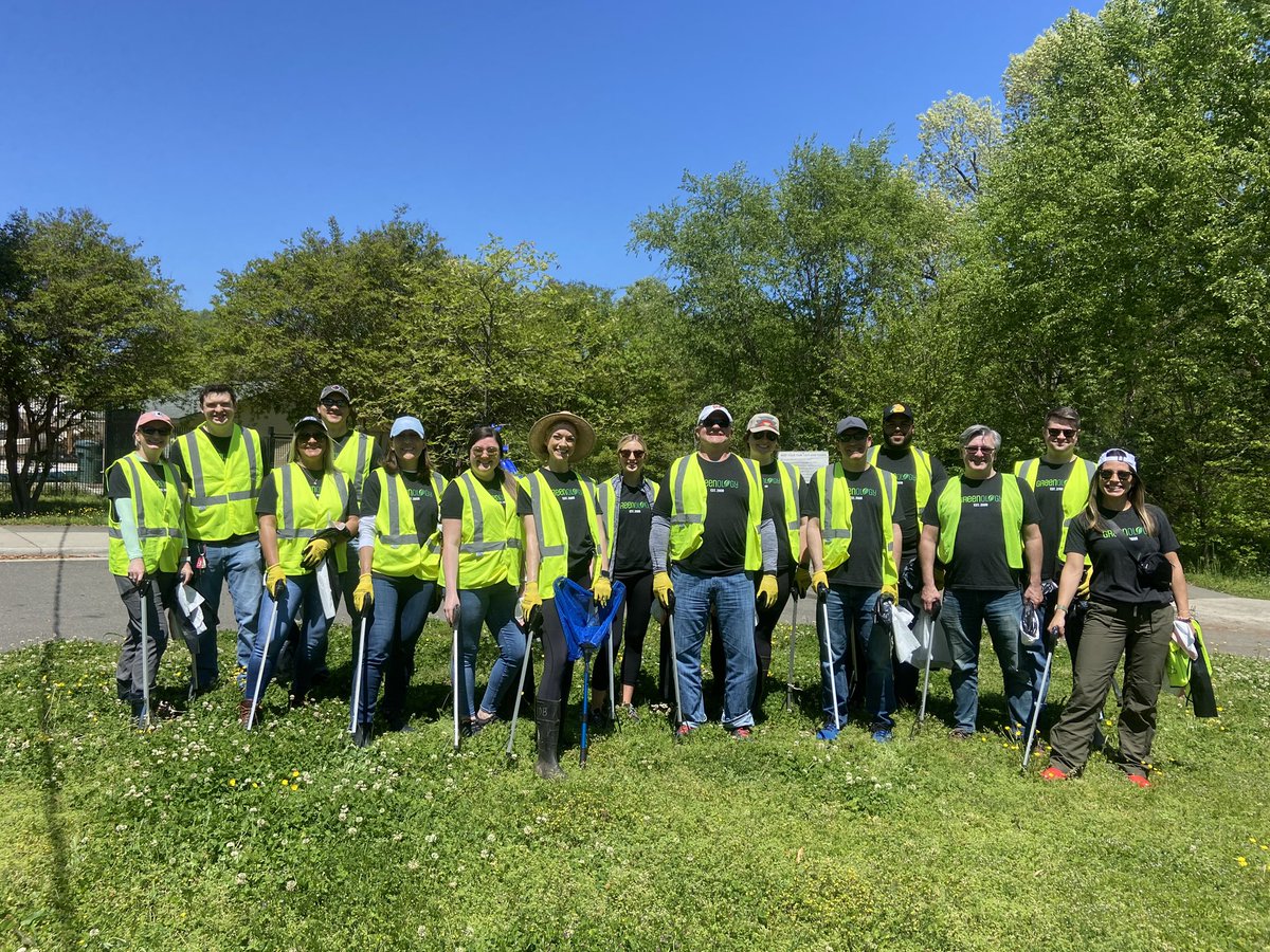 GabiABurn's tweet photo. When mission is your compass, you will always end up right where you want to be, no matter the job or company. Yesterday I ended up in a local stream with my colleagues to clean up litter and got to share my knowledge on water quality and relive my APES teacher stream lab days. https://t.co/aHcxFdaeXv