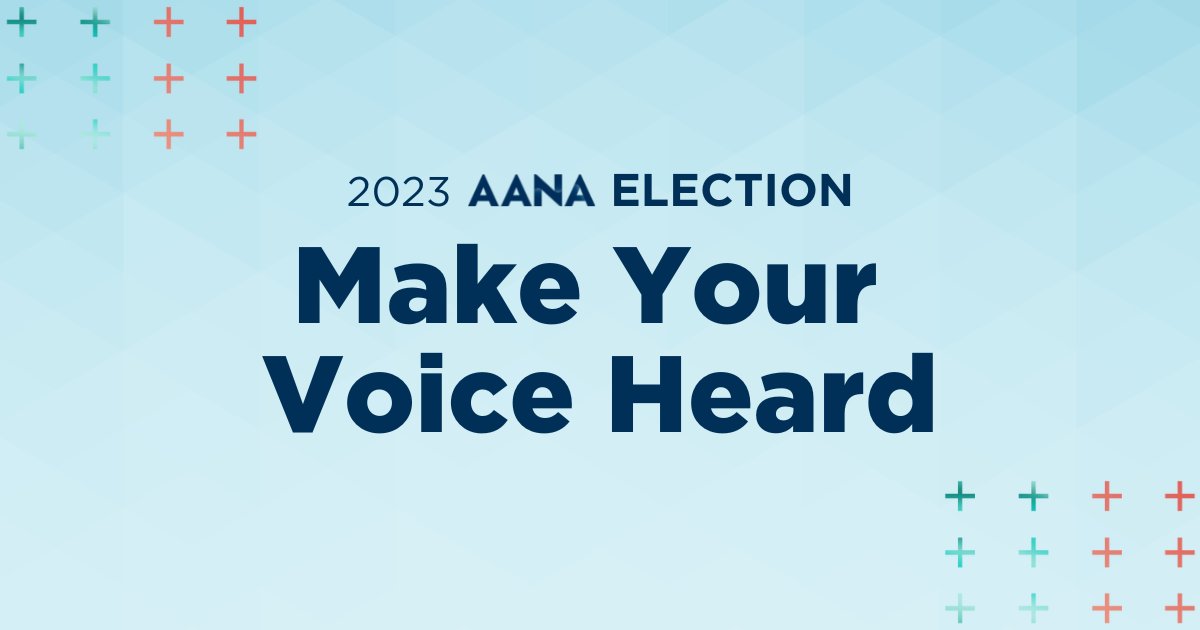 The AANA Leadership Identification Committee (LIC) has announced the official Slate of Candidates for the 2023 Election (FY24) of the AANA Board of Directors, Leadership Identification Committee, and Bylaws and Resolutions Committee.

aana.com/2023-elections