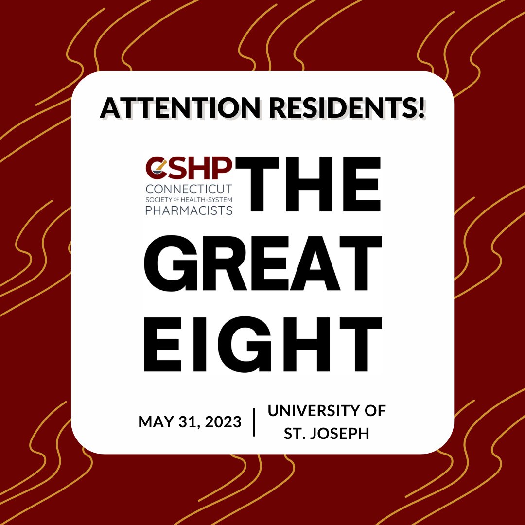 We’re excited to announce CSHP’s annual Great 8 CE program. Eight residents (PGY1 or PGY2) who are CSHP members will be chosen to give a platform presentation as a CE event on May 31st.  All residents wishing to participate must submit their abstract by Monday, April 24th.
