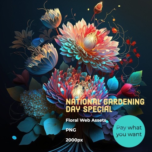 cozyartz's tweet photo. 🌸🌼 Happy #NationalGardeningDay! 🌺🌻
Celebrate with my "Pay What You Want" flower web assets for your digital garden!  Limited time only! 60+ PNGs
👉 https://t.co/w28gpG6om6
Perfect for designers &amp; garden lovers!  Don't miss out! 💐
#gardening #digitalassets #cozyartz #gumroad https://t.co/H9Jk6nV1GI