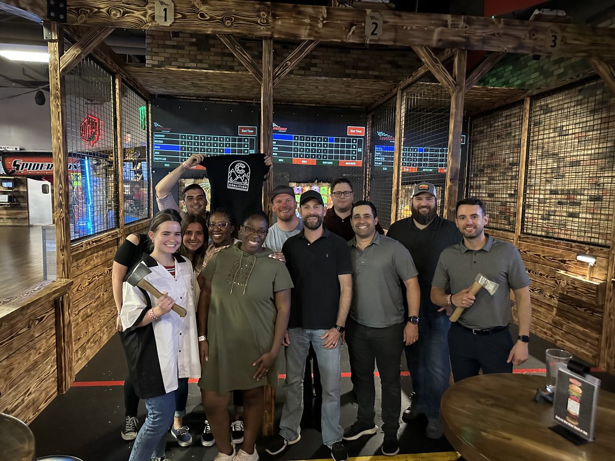 Our team in Phoenix keeps growing! #OurCoalition had a fun day working together, followed by an evening of axe throwing. 🎯 🪓