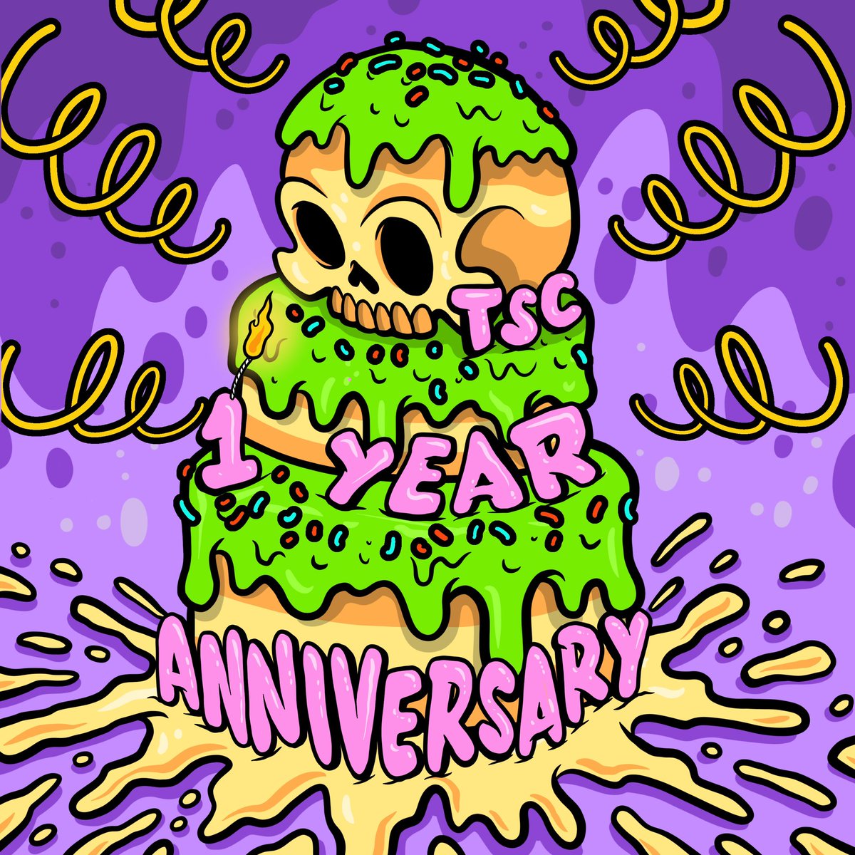 1 year since we launched <a href="/ToxicSkullsClub/">Toxic Skulls Club</a> and we still here. So thankful for the team and all of the skulls in our community! 1 year! LFG!!!!!!