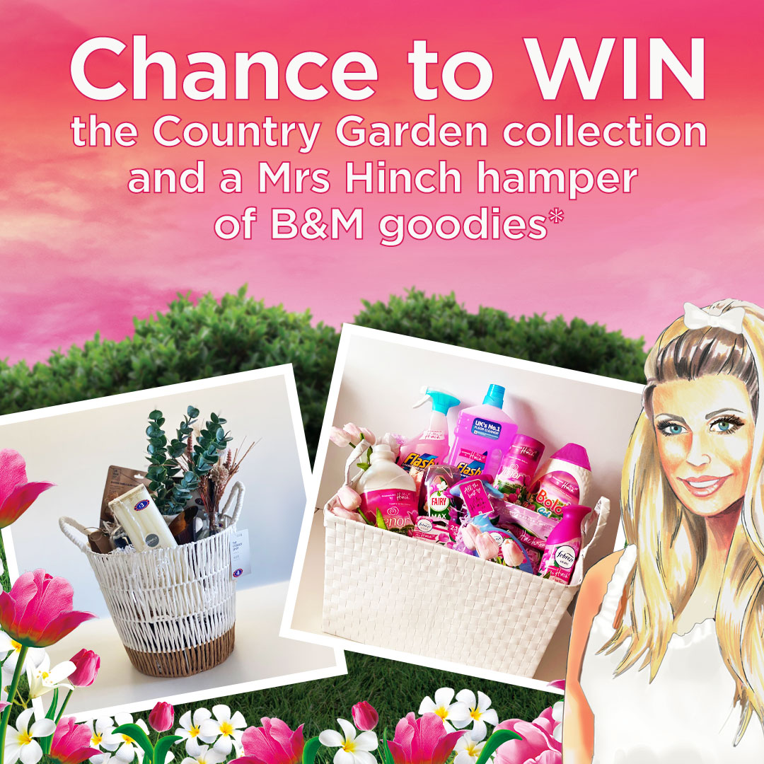 🌷#COMPETITION TIME🌷

Calling ALL Hinchers💖

To celebrate launching the #CountryGarden Collection recommended by #MrsHinchHome, we have TWO bespoke B&M hampers to give away; created in-store by Mrs Hinch herself! 

To enter; 

1) FLW
2) RT
3) COMMENT #BMHinch

Ends 9am 21/4/23