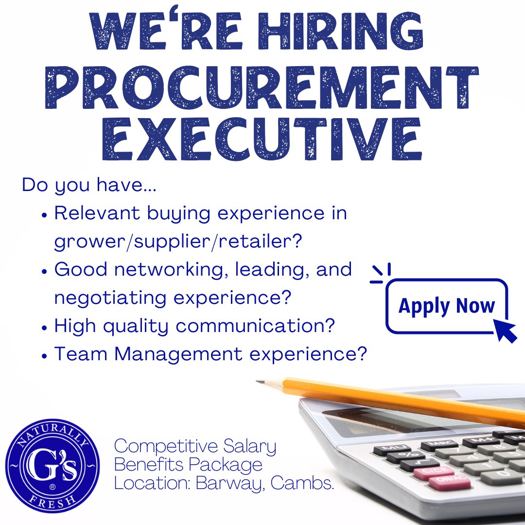 Are you a Buyer / Procurement Executive looking for your next role?
Apply online now or get in touch for some more information! 

#gsfresh #career #procurement #gscareers #freshproduce #buyer