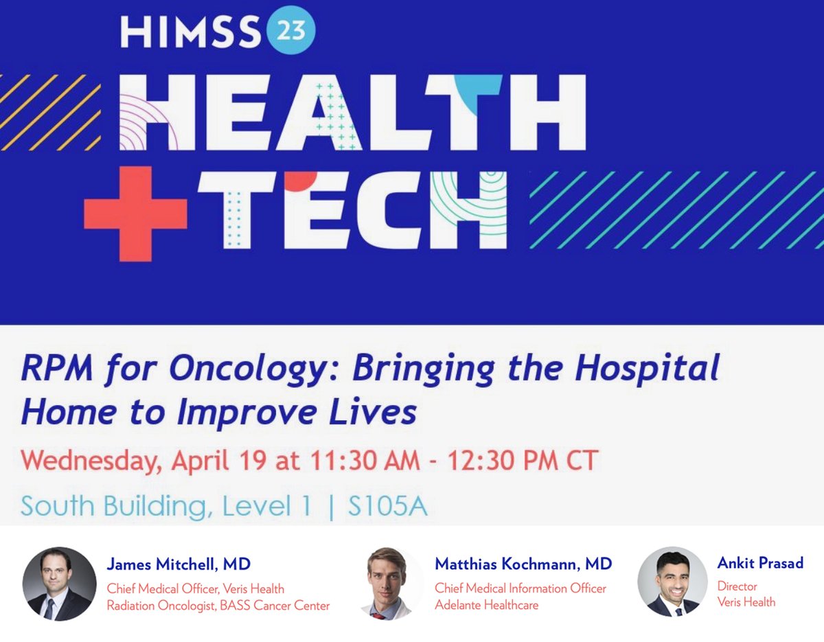 Attending <a href="/HIMSS/">HIMSS</a> 2023? Join James Mitchell, MD, Matthias Kochmann, MD, and Ankit Prasad as they discuss #RPM in oncology—how it can prolong survival, increase the quality of life, and decrease hospital system costs. 

Learn more: lnkd.in/gykKvDb4

#digitalhealth #HIMSS23