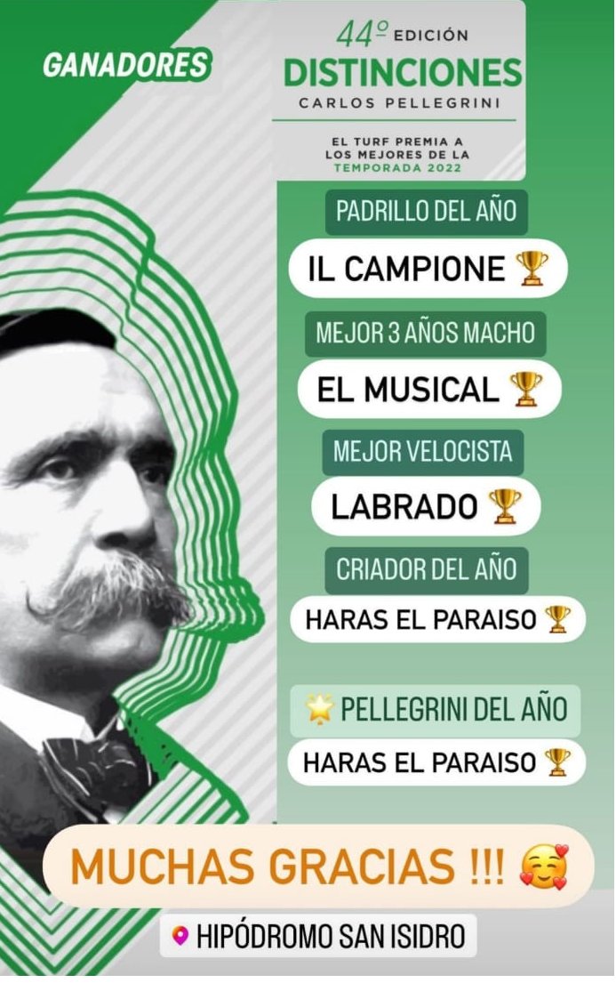 Felicitaciones Haras EL PARAÍSO y a los amigos de BVP SA! <a href="/ElParaisoArg/">Haras El Paraiso</a>