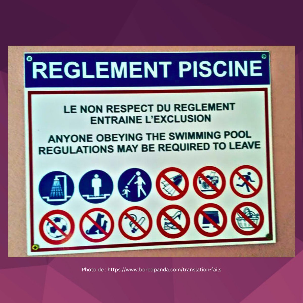 😱 Failing to consult a language professional can have unfortunate consequences...
😬 Omettre de faire appel à un professionnel de la langue peut avoir des conséquences fâcheuses… 😖

#language #translation #interpreting #linguists #communication #translationservices