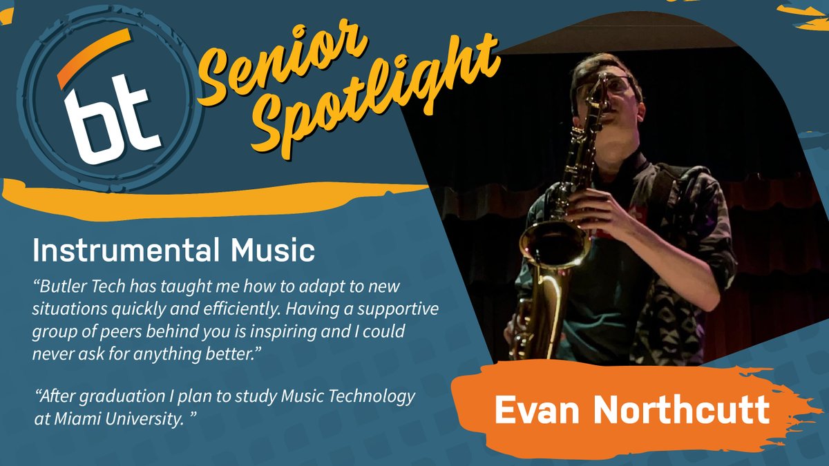ButlerTech's tweet photo. It's time for another Senior Spotlight! We wish you the best at Miami University Evan! #TransformingLives https://t.co/7YcirVBlzZ