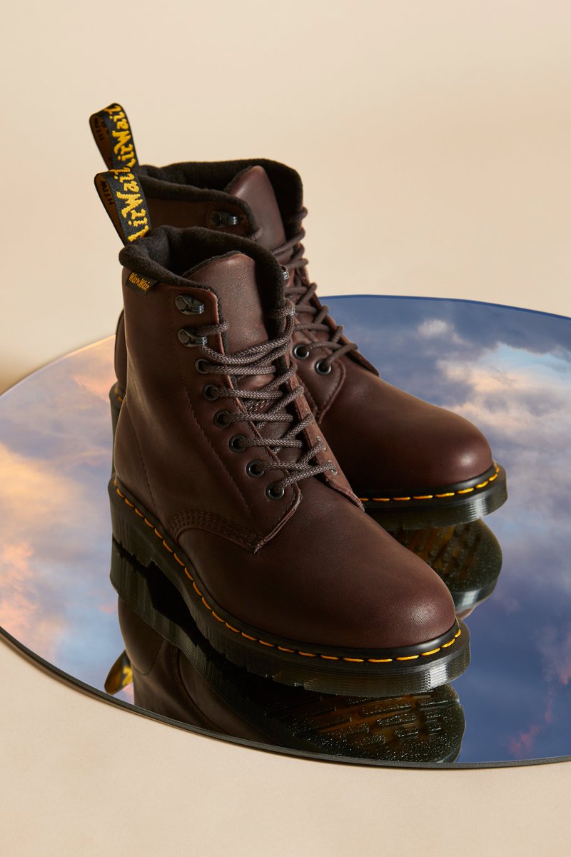 Defy the elements with technical footwear styles from Dr. Martens. Wet weather is no match for these water-resistant constructions and slip-resistant soles: bit.ly/3KZJTAl