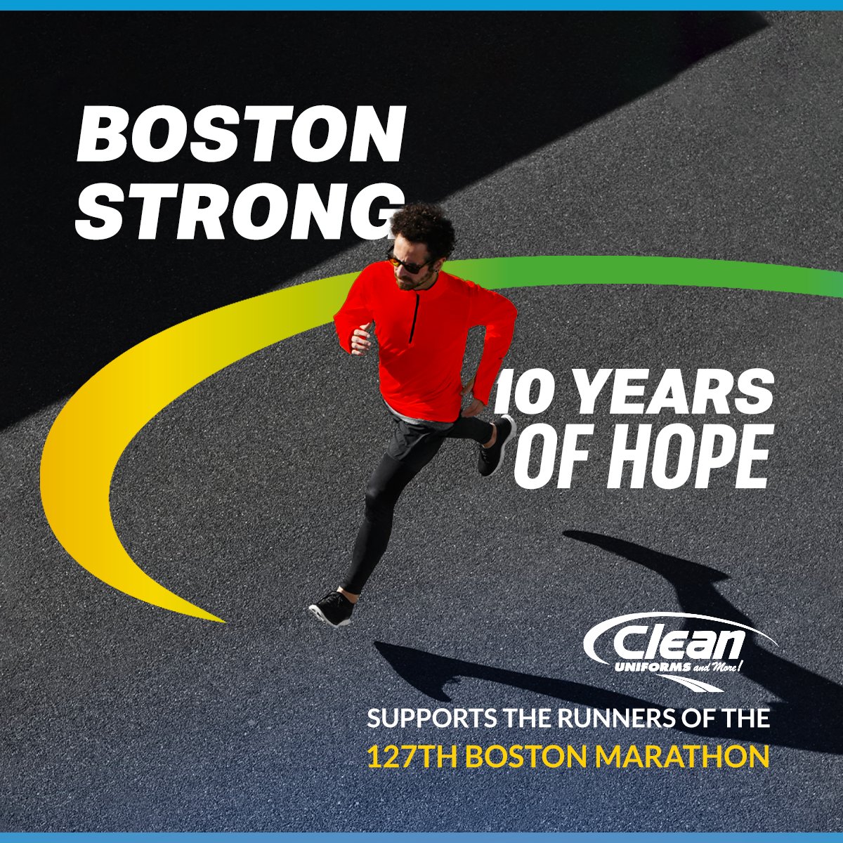 Clean Uniforms and More! is #BostonStrong always. 💛💙 Best of luck to the 30,000 athletes participating in the 127th Boston Marathon today!