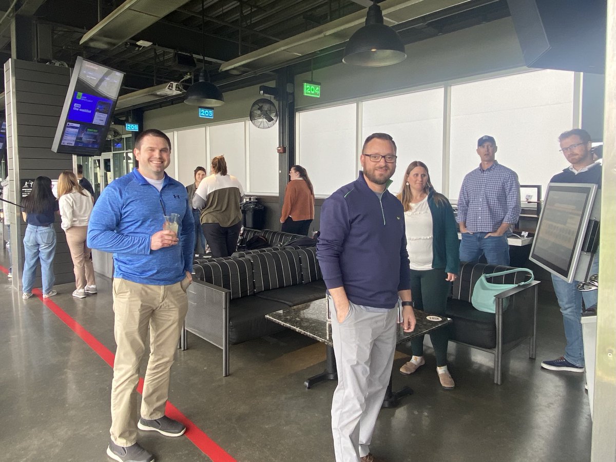 CorporateCEC's tweet photo. #CECIndianapolis and #CECFishers recently held an employee outing at their local Top Golf to celebrate the start of the Masters! The Indiana teams got to practice their swings while enjoying food, drinks and good times all around. #CECinc #topgolf https://t.co/MkrivkGI98