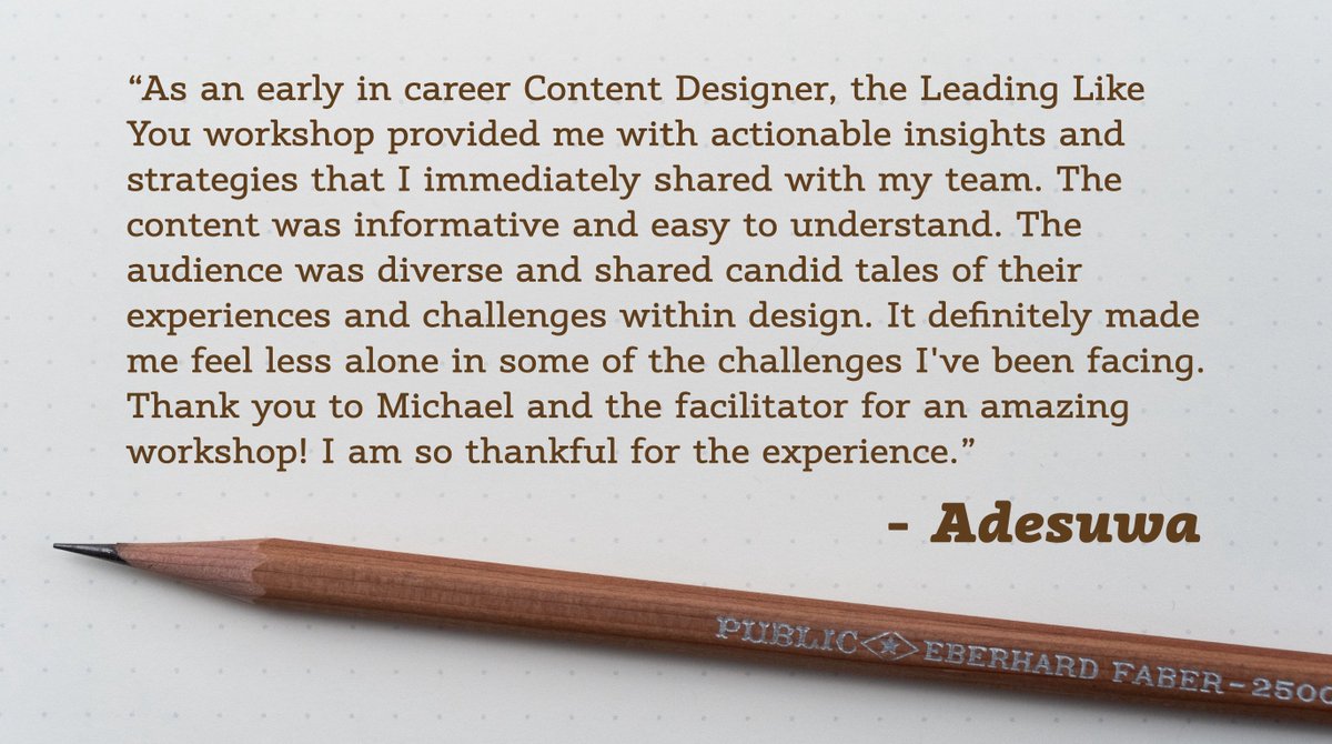 Here's what a recent participant had to say about their workshop experience. Thank you so much for the kind words, Adesuwa! Really means a lot. There are a few tickets left for the April 28th session if you're interested.