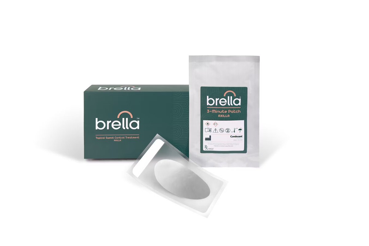 The U.S. FDA has cleared cleared Brella, the first 3-Minute SweatControl Patch to significantly reduce excessive underarm sweating in adults with primary axillary #hyperhidrosis. bit.ly/3mwK90j