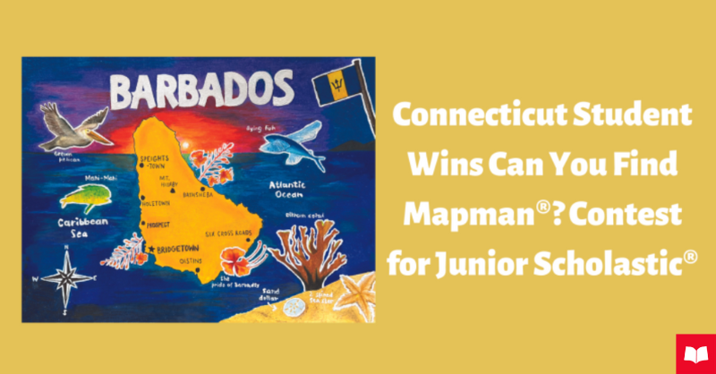 ScholasticEdu's tweet photo. We want to wish a special congratulations to Monica Chen, this year’s #JuniorScholastic Can You Find Mapman? Contest winner! Monica’s eye-catching map of Barbados captured our attention and will be displayed in the 2023 May issue of Junior Scholastic! #socialstudies #mapman