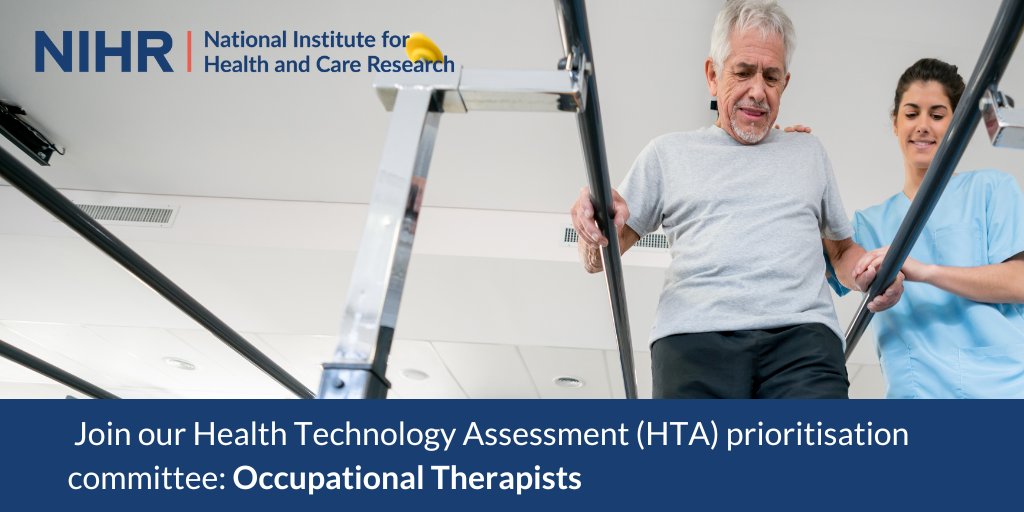 We’re seeking #OccupationalTherapists, to join our Health Technology Assessment prioritisation committees. We particularly welcome those in an active clinical role or have experience in primary and secondary prevention. Find out more: nihr.ac.uk/committees/pro…