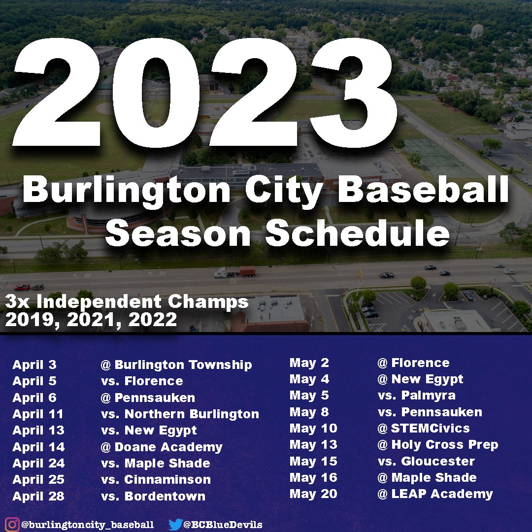 BCBlueDevils's tweet image. All or nothing. Your 2023 Burlington City Baseball Schedule: