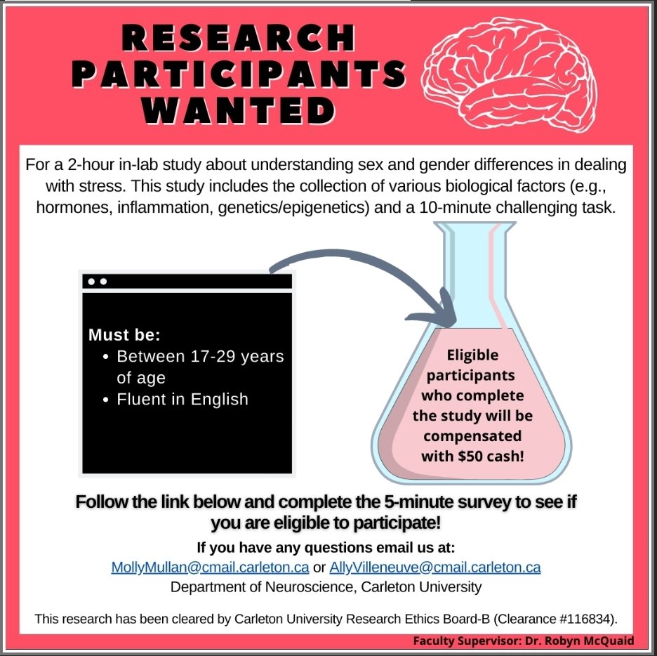 Hello everyone! We are recruiting participants for our study. You may be eligible if you are 17-29 years old and fluent in English. Please click on this link to determine eligibility: carletonu.az1.qualtrics.com/jfe/form/SV_et…