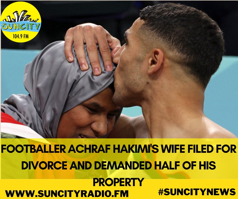 Footballer Achraf Hakimi's wife filed for divorce and demanded half of his property. She was however informed by court that her 'Millionaire' husband owns nothing as all his property is registered under his mother's names. Read more: suncityradio.fm/?p=article&c=k…