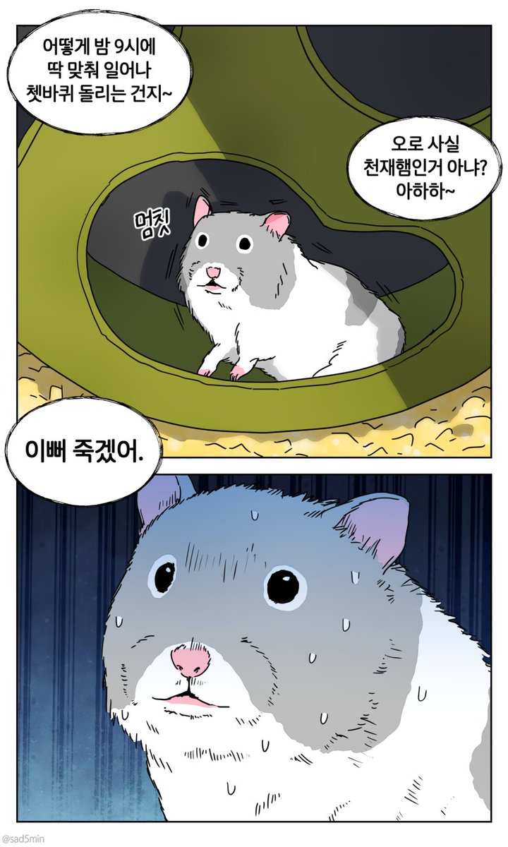 sad5min's tweet photo. 내성내향 오로 햄스터 만화 https://t.co/Wsy99jHa1S