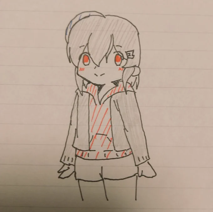 昔の絵を元に描いた私の初代オリキャラ 