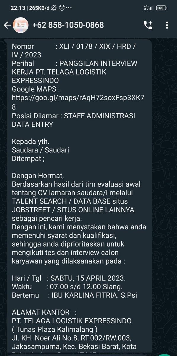 iraynrh's tweet photo. @worksfess Aku juga dapet nder, tapi pas cari lokasi di gmaps ga ada PT tersebut https://t.co/U06VQqV1KL