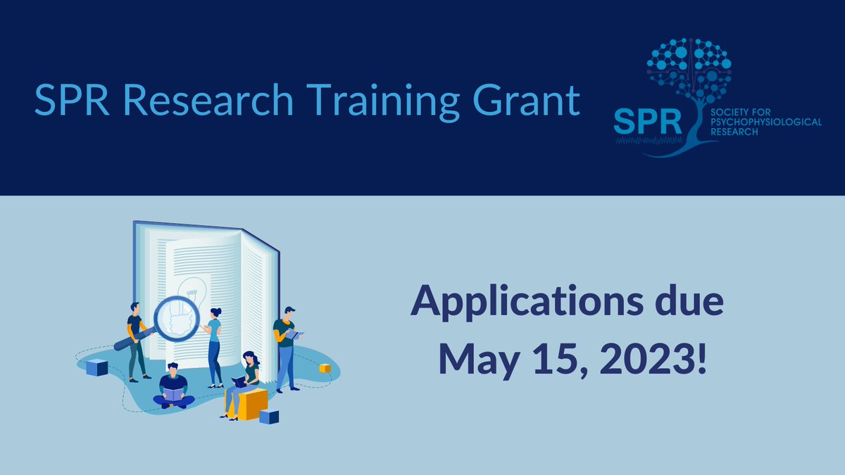 TheRealSPR's tweet photo. The SPR Research Training Grant supports graduate students and postdocs in search of training experiences in psychophysiology that are not available at their institution. Awards of up to $5000 are available. Apply by May 15, 2023, or pass on to an interested trainee! https://t.co/VCbG00FdqS
