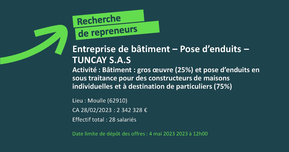 Recherche repreneurs, cliquer sur le lien pour voir détails de l'annonce  : fhbx.eu/wp-content/upl…