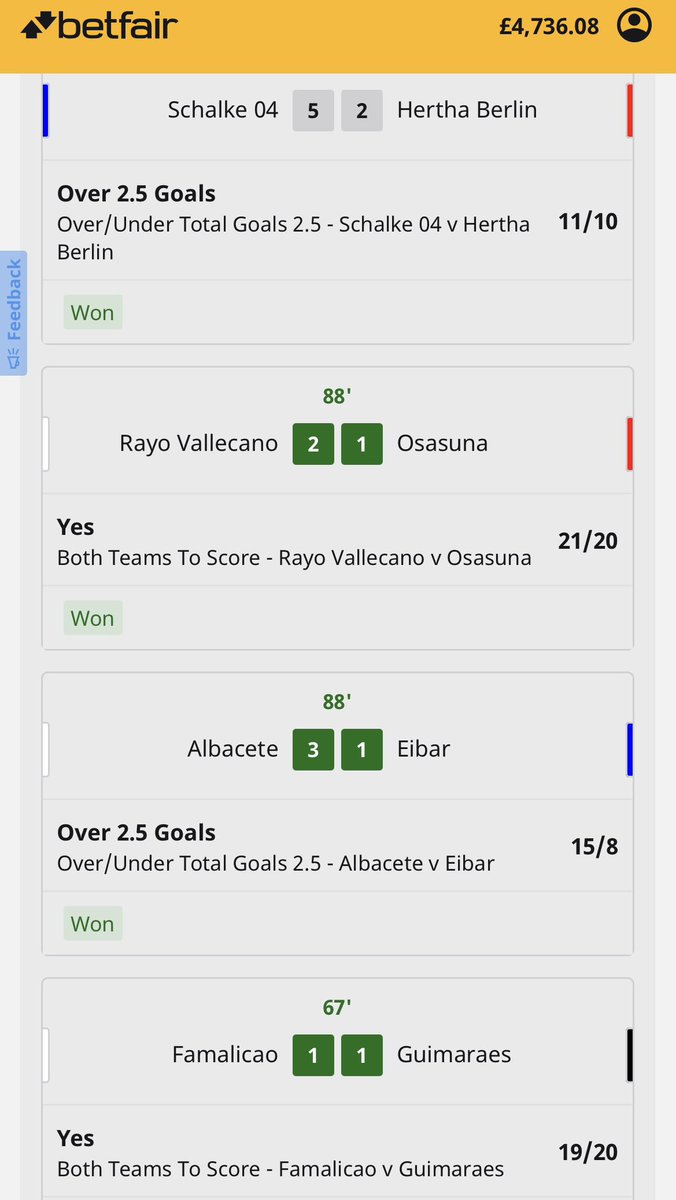 25/1 football acca Lands tonight!! BOOOOOM! 💰💰💰