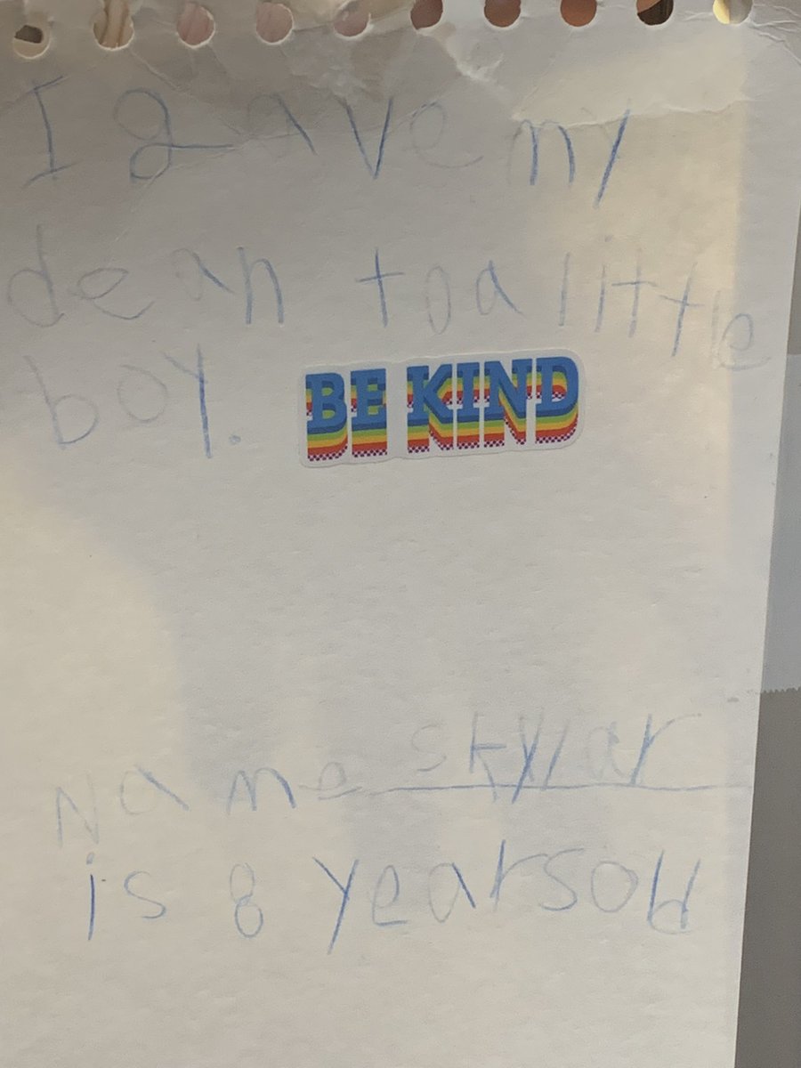 A very special addition to our Kindness Board: “I gave my Dean pillow to a little boy,” — Skylar, age 8 (shared with permission). 

We’re so proud of you, Sky! — Dreana &amp; Charlie ✨