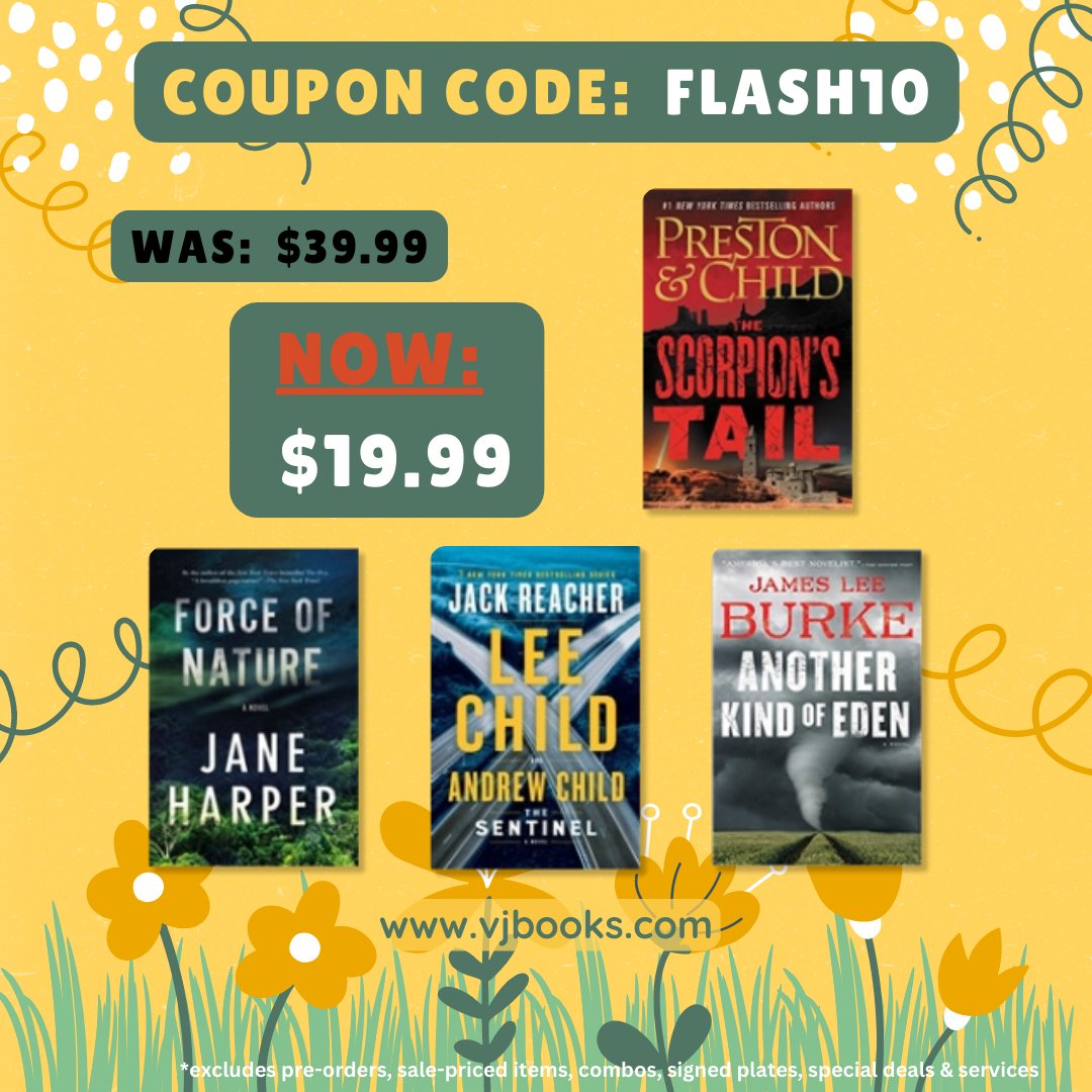 Spring into your next favorite book with our 10-DAY SPRING FLASH SALE!

Use coupon code FLASH10 to save 50% on all regularly priced titles!
vjbooks.com/New-Books-VJ-B…