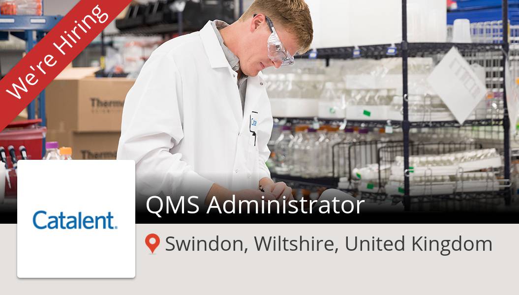 aSandraKennelly's tweet photo. Check out this #job: QMS #Administrator at #Catalent (#Swindon) https://t.co/K4T2pg1mbE https://t.co/iEF1mgVI54