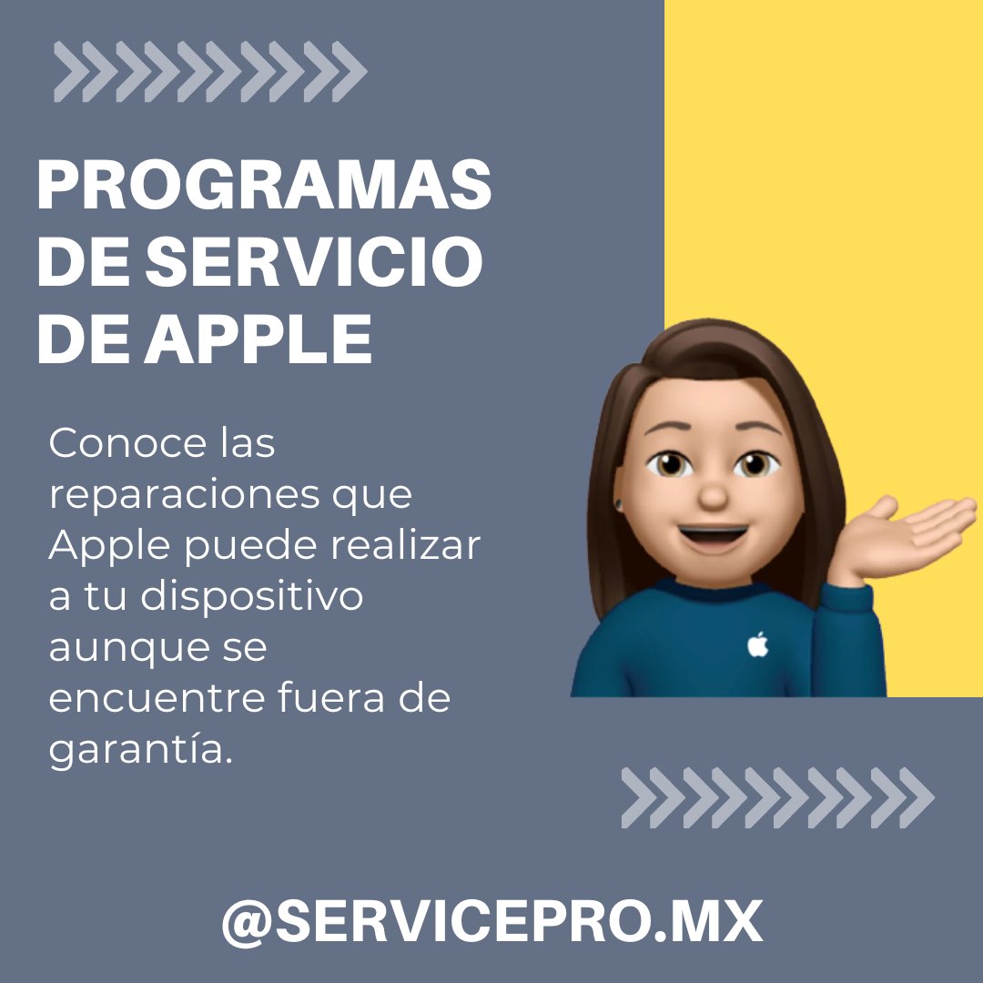 ServiceProMX's tweet photo. Queremos contarte sobre los programas de servicio que Apple tiene para tus dispositivos, si tienes alguno de los problemas mencionados en tus dispositivos, acude con nosotros para que te podamos ayudar con la reparación. Visita https://t.co/0KCtgM1gUT para más información https://t.co/3pnbByRQwd