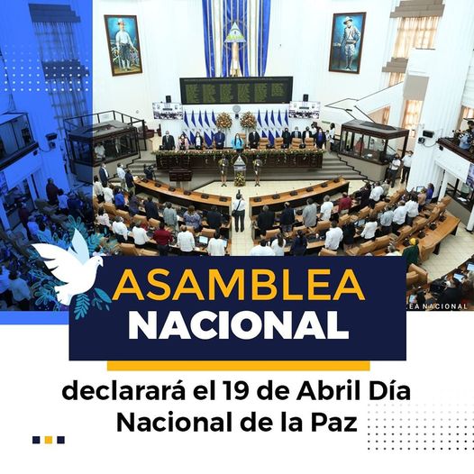 || Aquí el amor es más fuerte que el odio, no volverá el pasado!
Los días 19 de abril de cada año todos y todas las Nicaragüenses celebraremos el día nacional de la Paz!! 
#NoPudieronNiPodrán #UVDenisSilva #LeónRevolución