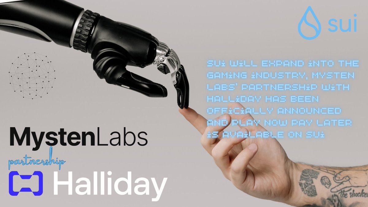 #Sui  is first and foremost a fundamental blockchain and expanding partnerships are inevitable, we are excited to see a strong new partnership between <a href="/Mysten_Labs/">MystenLabs.sui</a>  and <a href="/HallidayHQ/">Halliday</a> .  
Play Now Pay Later on <a href="/SuiNetwork/">Sui</a>  💫