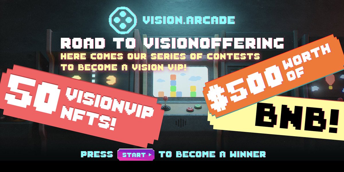 visionarcade_'s tweet image. VisionArcade.io is back to action 💪🔥 Get whitelisted for our first sale on VisionOffering.io by winning #VisionVIP and #BNB 🤑 Register now 🎮 and start winning 🏆 #IDO #BinanceSmartChain