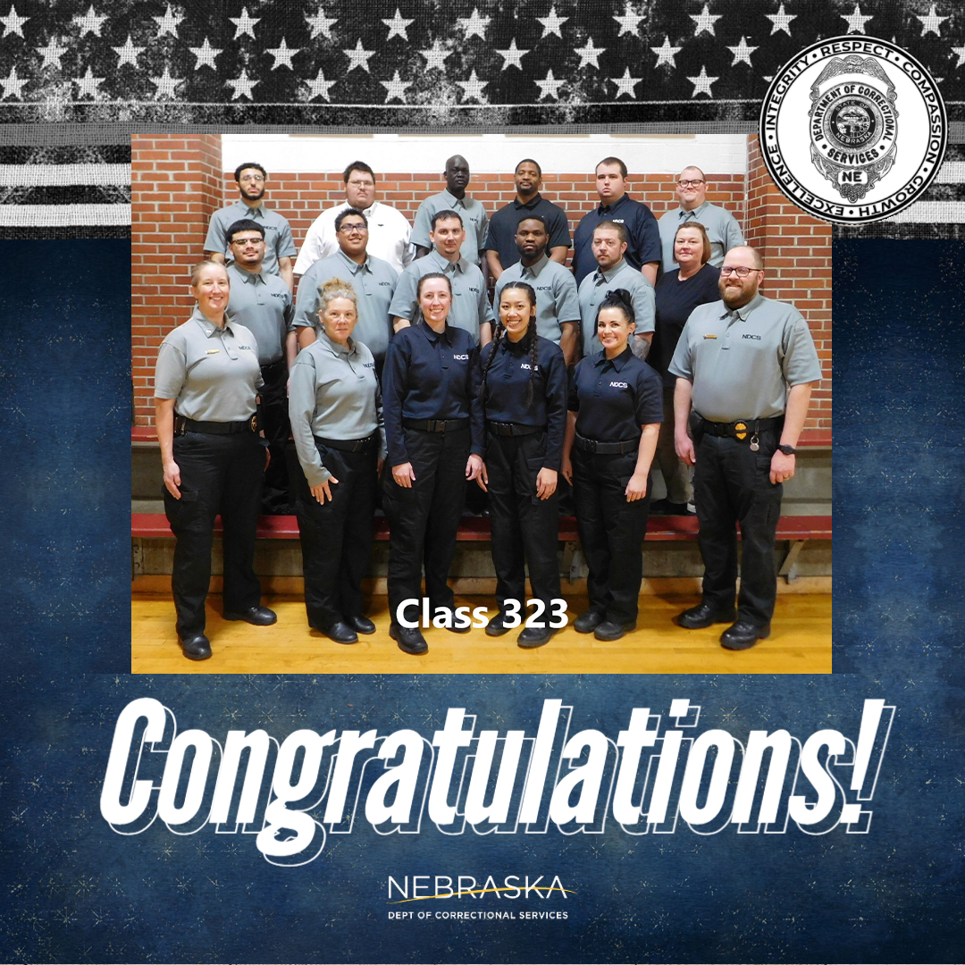 NECorrections's tweet image. Today we celebrate the graduation of Class 323 from the Staff Training Academy. These new teammates spent the last six weeks mastering skills and learning about NDCS policies and procedures to keep people safe. Congratulations #Class323 #NDCSEvents