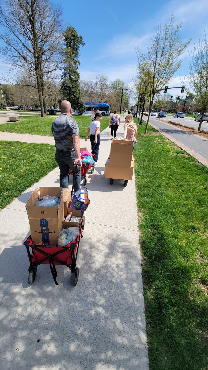 Hauling gear across @LifeAtPurdue for tomorrow's #PurdueSpringFest. Come see @CEL_Purdue and more @PurdueHDFS groups for fun activities and swag!