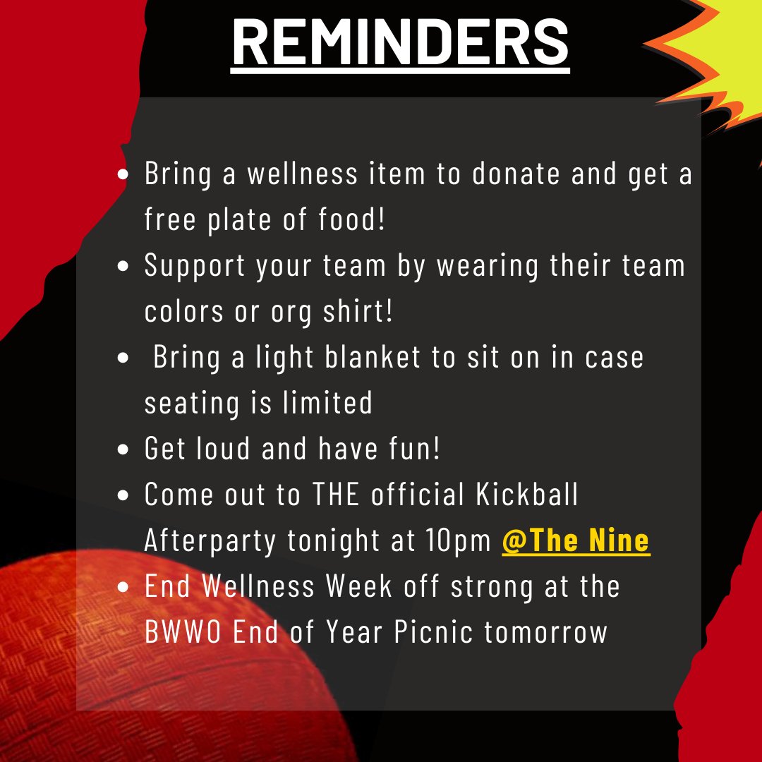 texasbwwo's tweet photo. ☄️Who’s ready to play??? Our kickball tournament is only 2 hours away‼️ Don’t forget to bring a wellness item for a free plate of food and come ready to cheer on your favorite team 👏🏾📣 https://t.co/ZDC1joJv50