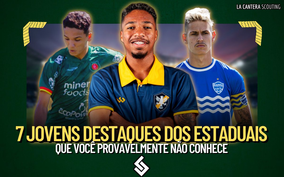 LaCanteraScout's tweet photo. 7 JOVENS DESTAQUES DOS ESTADUAIS QUE VOCÊ PROVAVELMENTE NÃO CONHECE:

Nos estaduais, surgem sempre bons nomes de jovens, entretanto, outros ficam escanteados e passam despercebido por fatores midiáticos. Então, trouxemos alguns jovens de campeonatos "alternativos"

Segue o 🧵 https://t.co/nePt6rpEFL