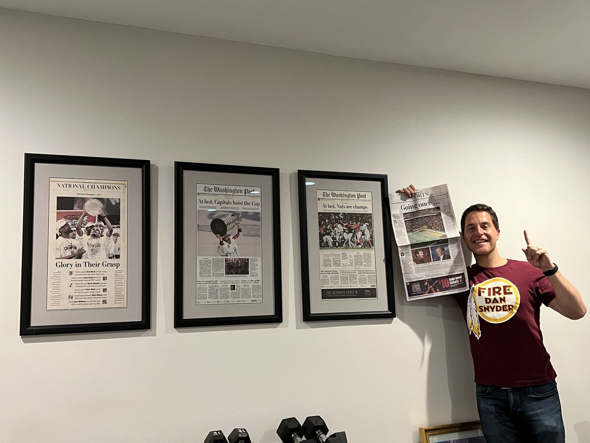 TomManatos's tweet photo. A new newspaper for the championship wall! Thanks @washingtonpost! #ByeDan #DoneWithDan https://t.co/VgSFnrMfvH