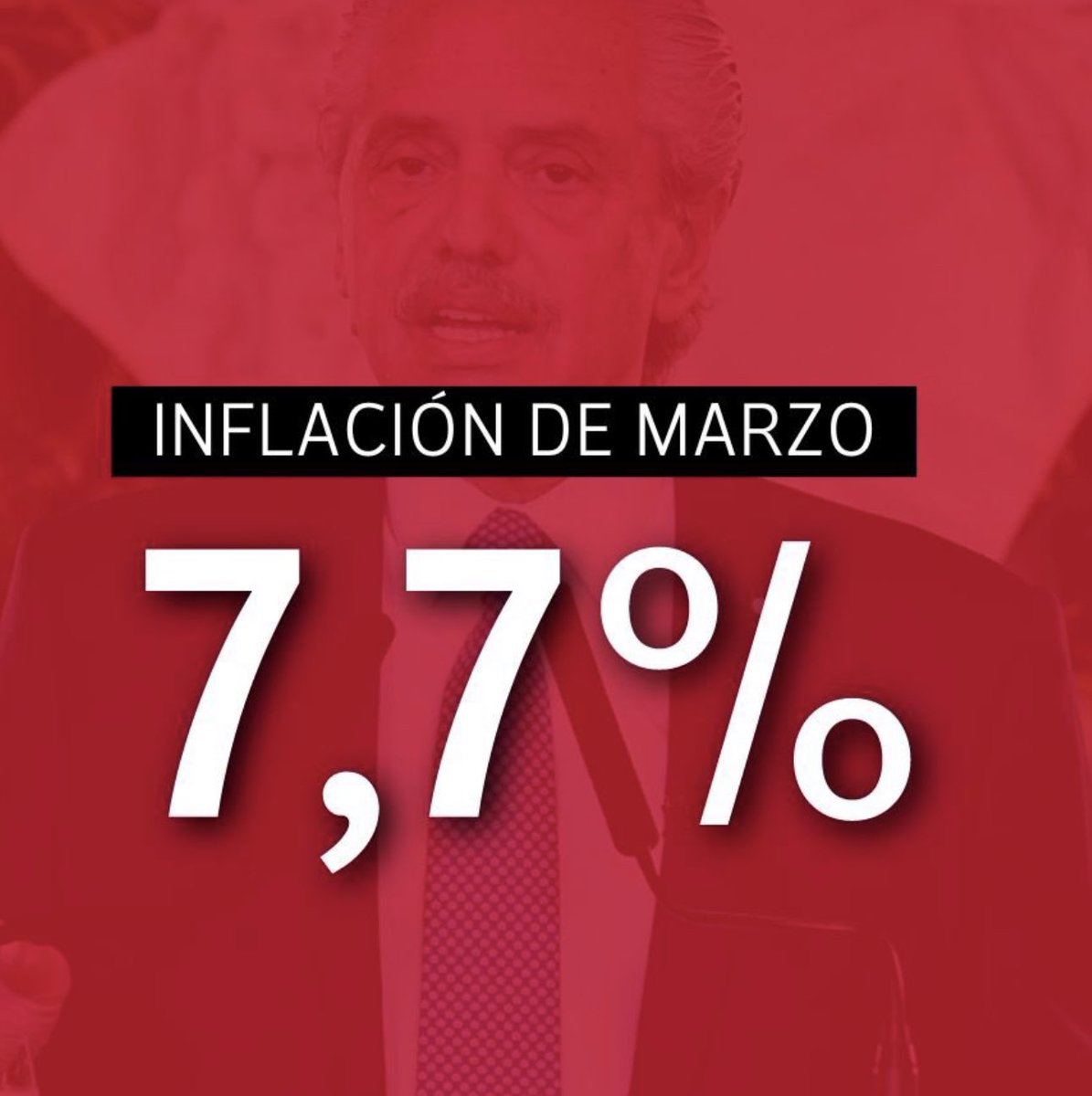 Nikgaturro's tweet photo. Marzo 7,7 % de inflación. Es una CATÁSTROFE. Nos están llevando directo al DESASTRE.  #inflacion #INDEC https://t.co/uJoDZT80sY