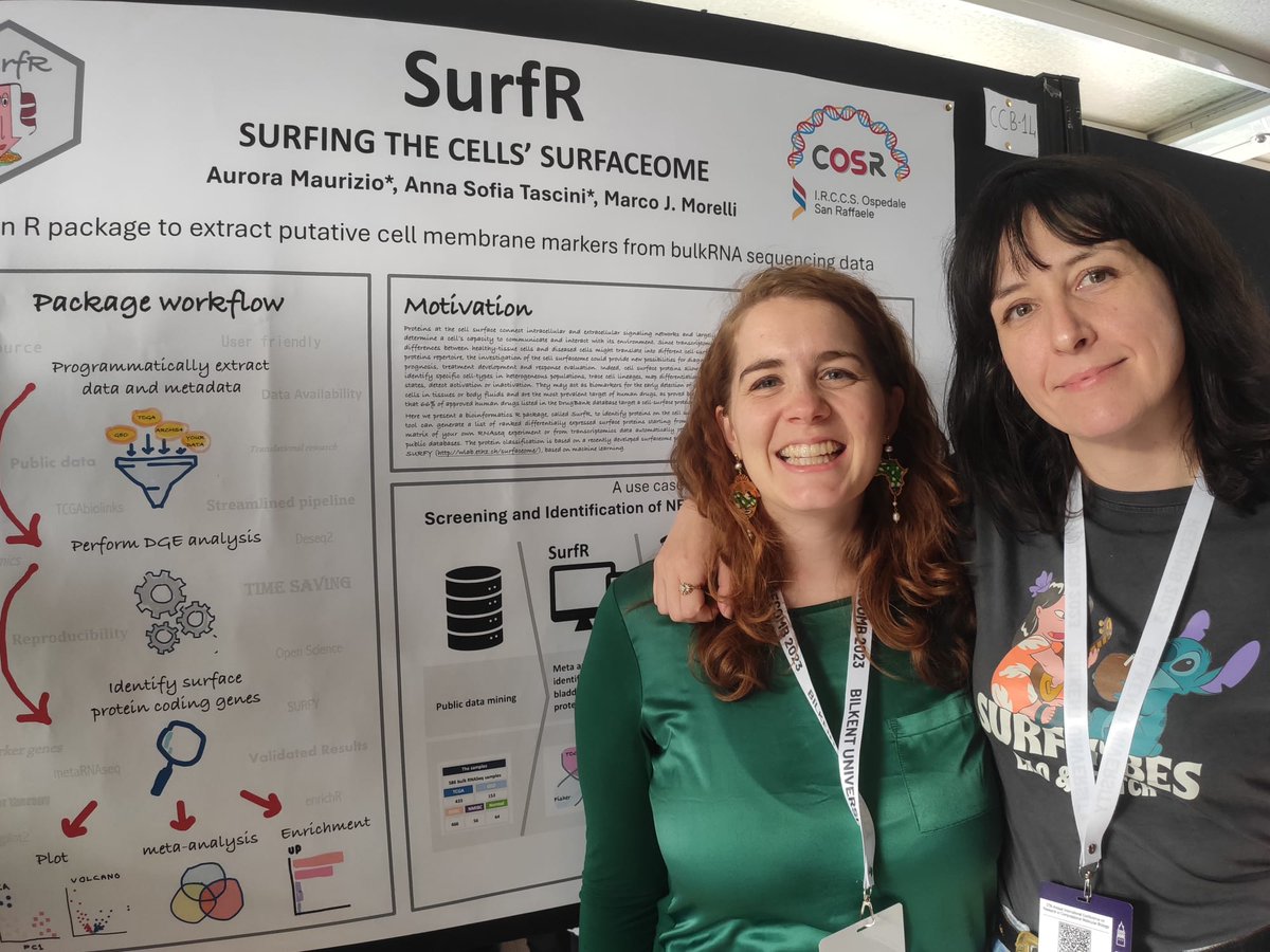 Valentina Giansanti (@valentinagiansa) on Twitter photo First day at <a href="/recombccb2023/">RECOMB-CCB 2023</a> and my colleagues from <a href="/CosrLab/">COSR Lab</a> <a href="/SanRaffaeleMI/">Ospedale San Raffaele</a> <a href="/aurora_maurizio/">Aurora Maurizio</a> and <a href="/ASTascini/">Anna Sofia Tascini</a> beautifully presented SurfR package 🌊🏄♀️🏄🏼♀️ soon on Bioconductor!! First day at <a href="/recombccb2023/">RECOMB-CCB 2023</a> and my colleagues from <a href="/CosrLab/">COSR Lab</a> <a href="/SanRaffaeleMI/">Ospedale San Raffaele</a> <a href="/aurora_maurizio/">Aurora Maurizio</a> and <a href="/ASTascini/">Anna Sofia Tascini</a> beautifully presented SurfR package 🌊🏄♀️🏄🏼♀️ soon on Bioconductor!!