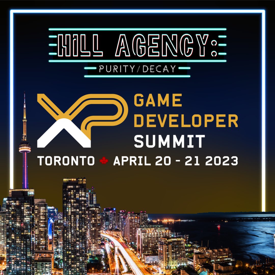 Hill Agency: PURITYdecay will be participating at the XP Game Developer Summit 2023, by <a href="/XPGamingInc/">XP Gaming Inc.</a>  !! 🎉

We couldn't be more excited to show our game to all of you at this big Canadian game event, that will take place on April 20 and 21! 📅